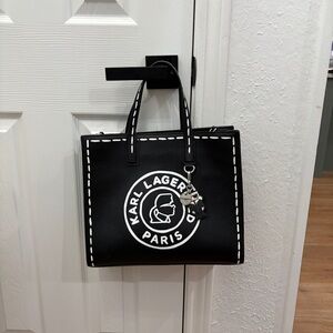 Karl Lagerfeld Black and White Logo Tote